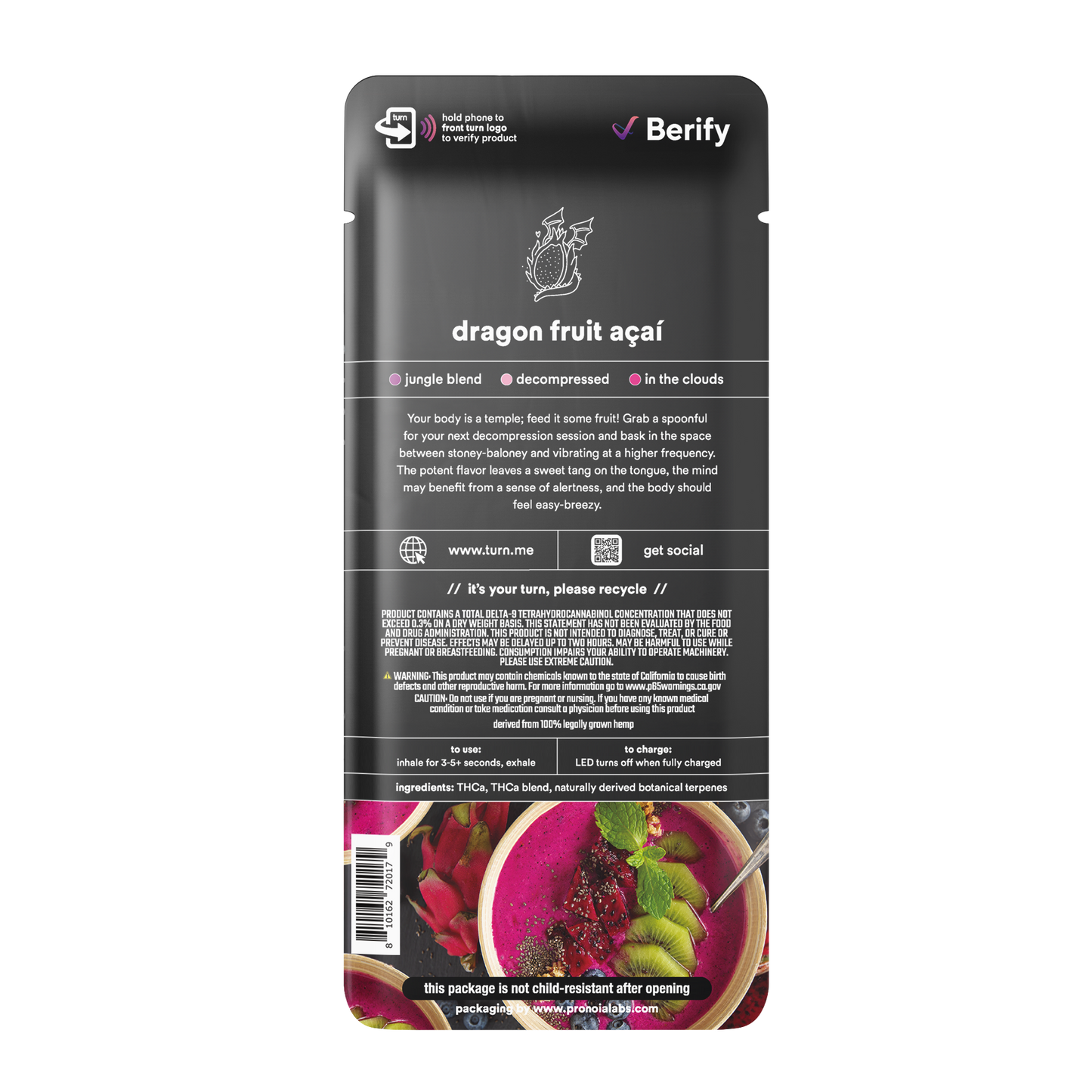 dragon fruit açaí // 2.0g // thca