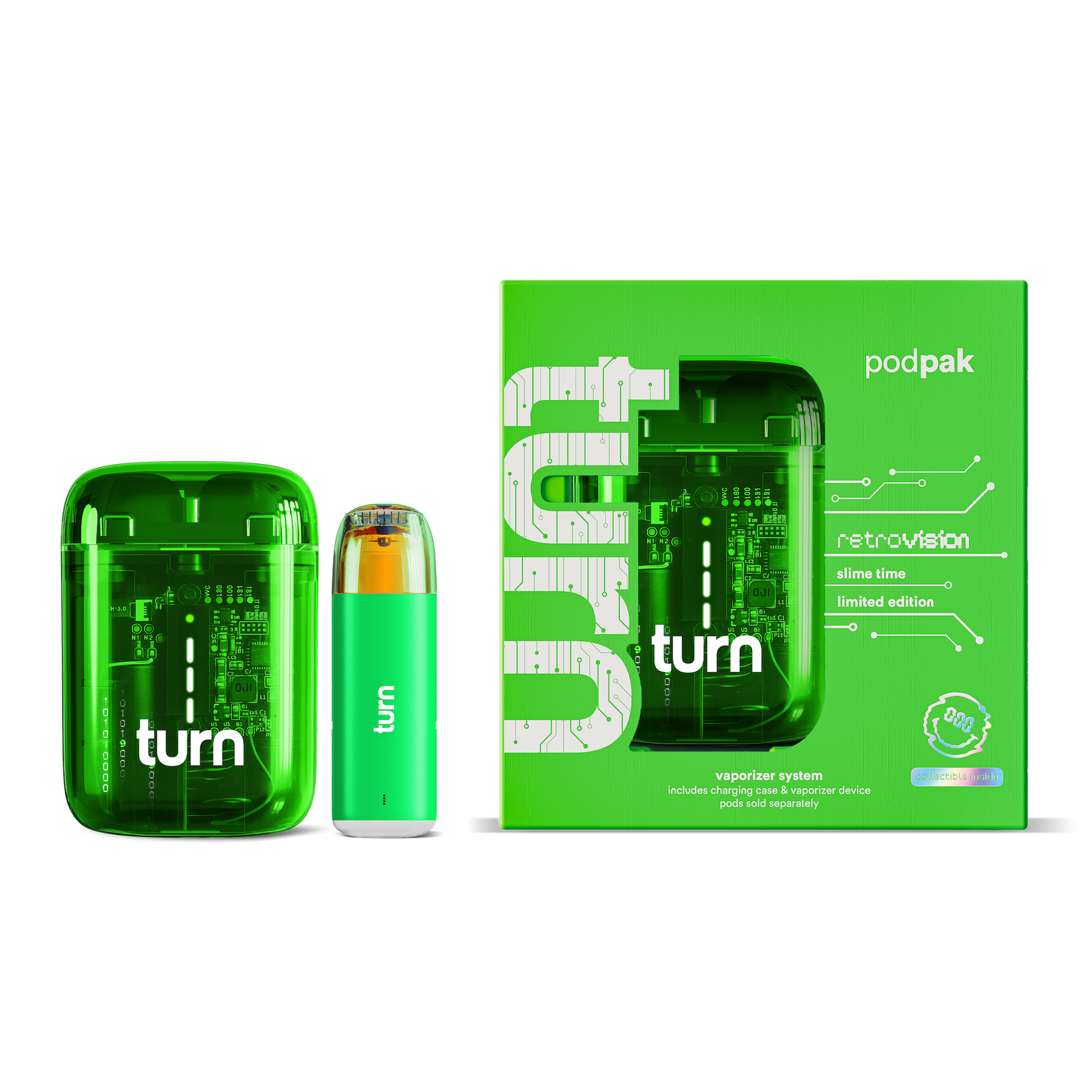 turn podpak // slime green