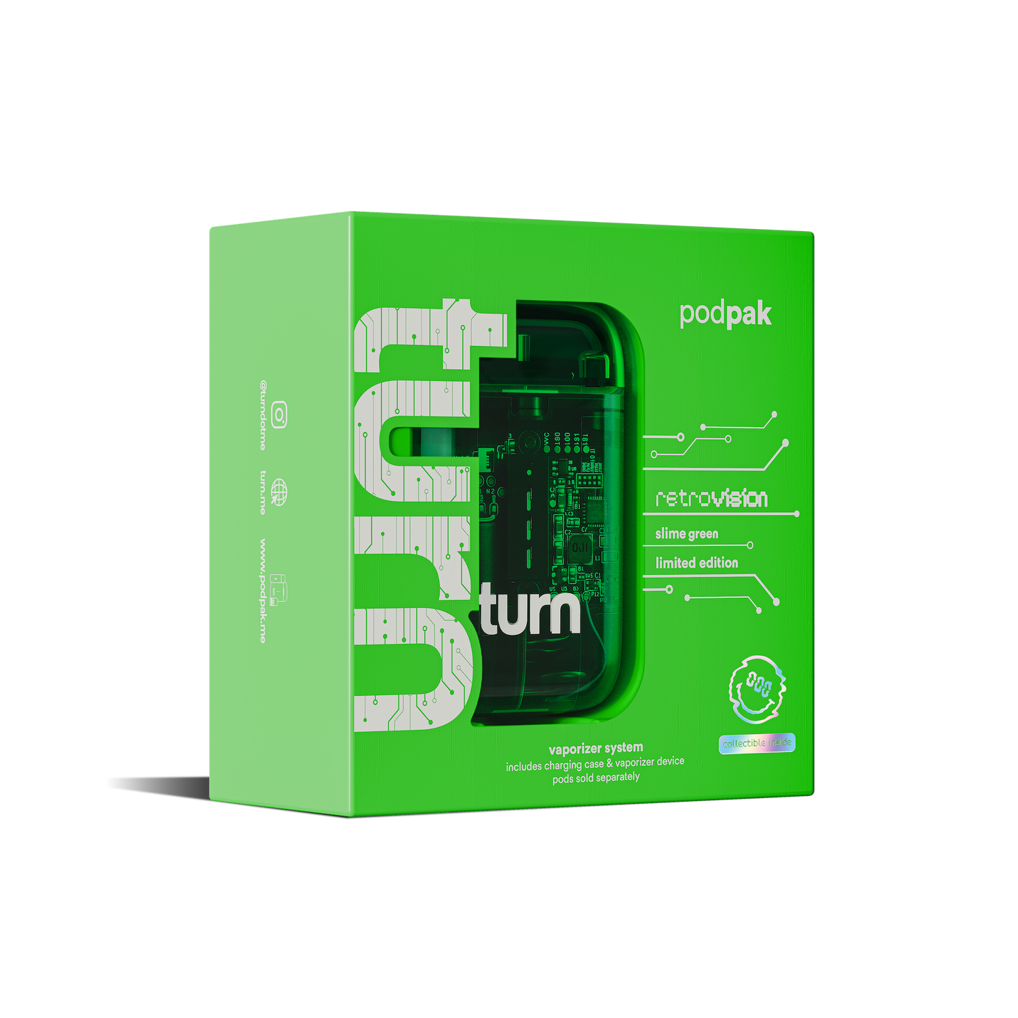 turn podpak // slime green